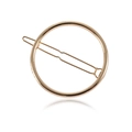 Minimalist gold metal circular O-ring hair clip for women with elegant glossy finish - Golden Circle (B8306)