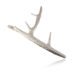Fermaglio per capelli a corno di cervo in metallo argento con texture bionica realistica - Argento