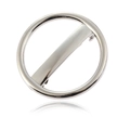 Minimalist silver metal hollow round hair clip with polished finish on white background - Silver