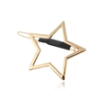 Minimalistische goldene Haarspange mit hohlgeschliffenem Stern und glattem Finish - Gold Mit Schwarzem Rohr
