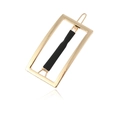 Fermaglio geometrico rettangolare in lega dorata con dettaglio centrale nero moderno - Stile Antiscivolo / Oro Con Tubo Nero