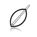 Matte black hollow marquise hair clip with minimalist leaf shape on white background - Matte Black