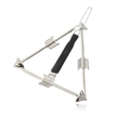 Silver hollow triangle arrow hair clip for women with premium polished metallic finish - Silver (With Protective Tube)