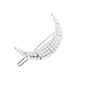 Elegante fermaglio per capelli a forma di luna con perle bianche su base d'argento - Stile Argento con Perla