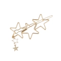 Pince à cheveux étoile en métal doré avec pendentifs étoiles sur fond blanc - Doré