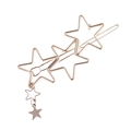 Pince à cheveux étoile évidée dorée à la mode avec glands pendants sur fond blanc éclatant - Or rose