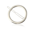 Minimalistische zilveren ronde metalen haarklem met een gladde spiegelgepolijste afwerking - Zilver