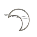 Minimalistische silberne Mond-Haarklammer mit hohlem geometrischem Halbmond-Design - Polierter Stil / Silber