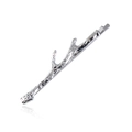 Silver branch hair clip with textured matte finish on a clean white background - Silver