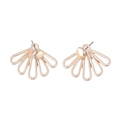Boucles d'oreilles fleur de lotus ajourées minimalistes en or rose pour femmes - Or Rose
