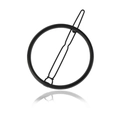Pasador de pelo circular minimalista de metal con acabado en negro mate - Mediano / Negro Mate