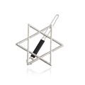 Eleganter silberner Hexagramm-Haarclip mit matter Metalloberfläche auf weißem Grund - Mattsilber