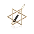 Minimalistische goldene Hexagramm-Haarklammer aus Metall mit glatter Politur auf weißem Grund - Gold