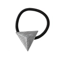 Elastico per capelli minimalista con accessorio in metallo triangolare argento testurizzato - Argento Opaco