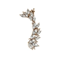 Eleganter goldener Marquise-Kristall-Ohrclip mit funkelndem Strass im Blatt-Design - Linkes Ohr-Standard / Gold