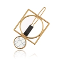 Goldene geometrische Haarspange mit weißem Marmor und Türkis-Inlay für Damenhaarschmuck - Gold