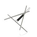 Geometrische Haarklammer aus Kupfer in Dreiecksform mit mattem Silberfinish und Gummierung - Mattsilber (Schwarzes Rohr)