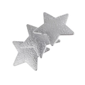 Detail einer silbernen Haarklammer mit ineinandergreifenden Sternen und Hammerschlag-Optik - Silber