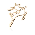Elegante fermaglio per capelli a renna dorata con design minimalista per donne - Oro