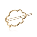 Polished gold cloud-shaped hollow metal hair clip with minimalist geometric design - Gold