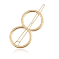 Pasador de pelo de moda en aleación de zinc dorado con diseño geométrico de doble círculo - Estándar / Oro Mate