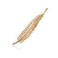 Eleganter goldener Haarclip in Blattform mit detaillierter Blattader-Textur für Damen - Blatt-Stil / Gold