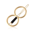 Elegant gold double circle geometric hair clip accessory with sleek metallic finish - Anti-slip Style (With Black Sleeve) / Matte Gold