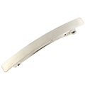 Sleek silver alloy hair clip with brushed metal finish and secure spring grip design - Brushed Silver