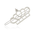Elegant silver crown hair clip with matte hollow zinc alloy design and minimalist style - Matte Silver