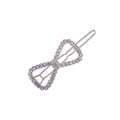 Elegante pinza para el pelo con lazo de aleación plateada y diamantes de imitación - Diamante de Imitación Plateado