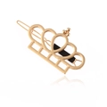 Eleganter goldener Kronen-Haarclip aus poliertem Zinklegierung für minimalistischen Stil - Gold