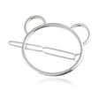 Dettaglio di un fermaglio per capelli minimalista in metallo argento a forma di orsetto - Tipo standard / Argento