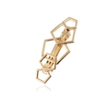 Eleganter goldener geometrischer Haarclip mit unregelmäßigen hohlen Rauten-Formen - Mattgold