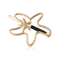 Fashion irregular hollow gold starfish hair clip with glossy metal finish for women - Protective Sleeve Style / Matte Gold (With Black Tube)