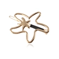 Golden hollow starfish hair clip for women featuring a minimalist polished metal design - Protective Sleeve Style / Gold (With Black Tube)