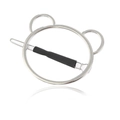 Dettaglio fermaglio per capelli a forma di orsetto d'argento con clip antiscivolo nera - Stile con guaina nera antiscivolo / Argento