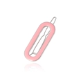 Detailed close-up of a pink oval hair clip featuring a silver-tone metal spring mechanism - Silver Pink