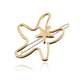 Barrette étoile de mer dorée polie au design double couche avec une forme évidée épurée - Doré