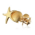 Gouden zeester en schelp haarclip van legering met een elegant maritiem ontwerp - Goud