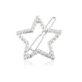 Fermaglio per capelli a stella con perle bianche e base in metallo argento per donne - Stile Perla / Argento