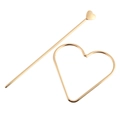 Elegante set di fermagli per capelli a forma di cuore dorato con base cava e design sobrio - Stile Cuore Oro / Oro