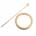 Minimalist gold alloy hair stick and round brushed metal hair clip set for women - Heart Stick, Textured Gold