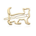 Elegante pinza para el pelo de gato hueca en aleación dorada con diseño minimalista - Estilo de Gato / Oro Mate