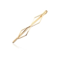 Minimalistische goldene geometrische Haarklammer mit 14K Gravur und poliertem Finish - Wellenstil
