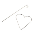 Set di fermagli per capelli minimalisti in argento con cornice a cuore e perla - Stile Argento con Perla / Argento