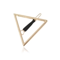 Minimalist gold triangle geometric hair clip with black anti-slip grip on white background - Gold With Black Anti-Slip Sleeve