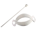 Spilla per capelli minimalista in lega d'argento con cuore e set di bastoncini ovali - Cuore / Argento