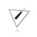 Minimalist silver triangle hair clip with hollow geometric design and black grip detail - Silver With Black Anti-Slip Sleeve