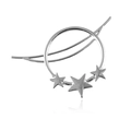 Boheemse zilveren ster haaraccessoire met metalen ringontwerp en hemelse elementen - Zilver