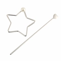Set molletta per capelli a stella d'argento con perla e bastoncino per capelli a cuore elegante - Bastoncino Cuore di Pesca / Argento